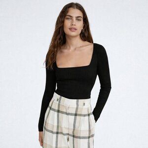 Aritzia Wilfred Leighton Square Neck Cropped Sweater